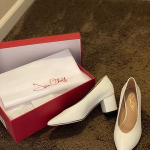 White Block Heels Never Worn with Box - Claudette Joan Oloff Designer